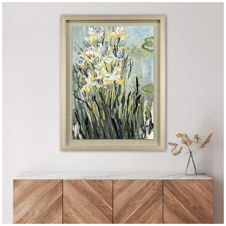 Image 4 White Irises 31"W x 42"H Traditional Framed Art more views