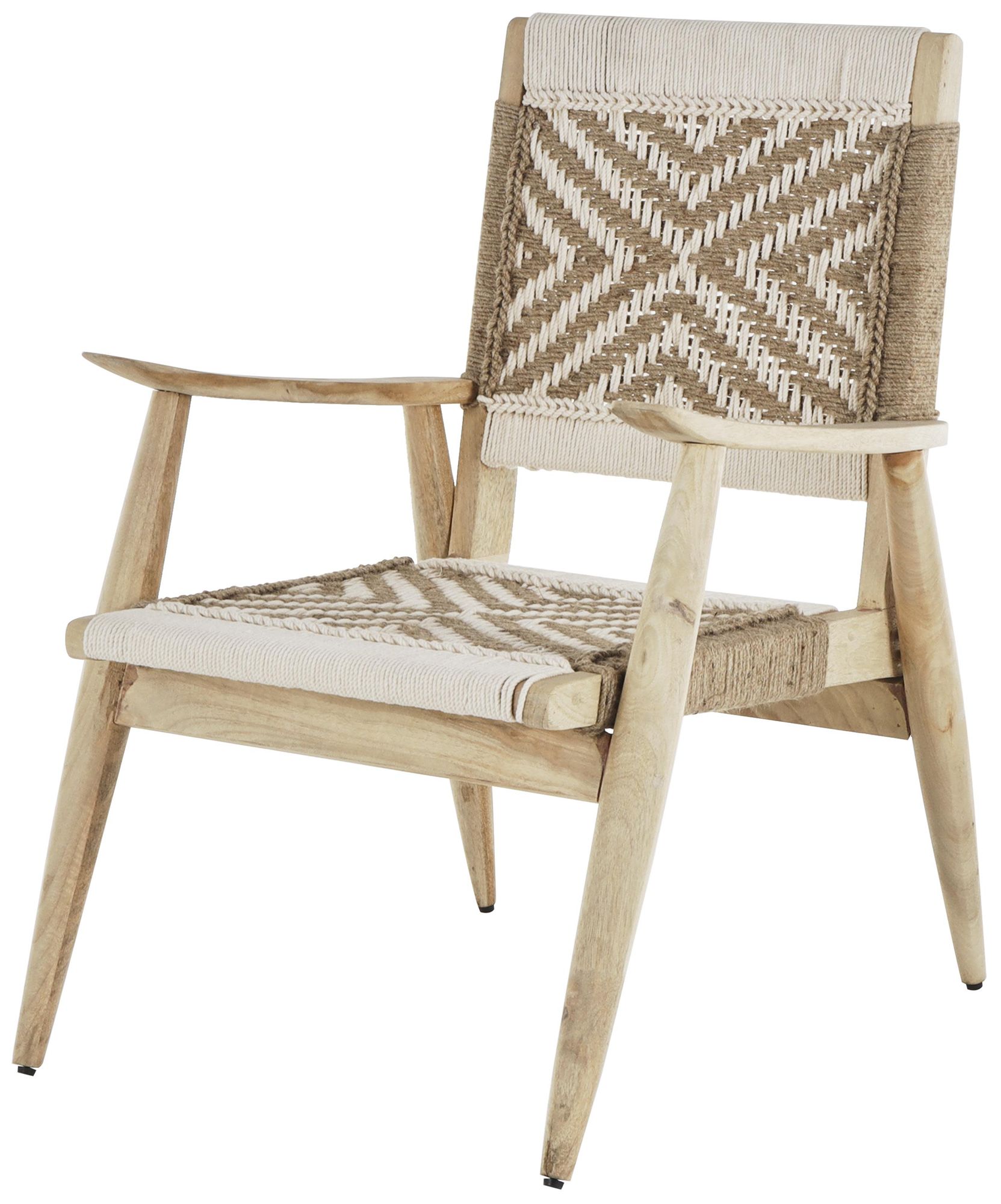 Image 2 White Jute Rope Traditional Accent Chair, 23" x 23" x 33"