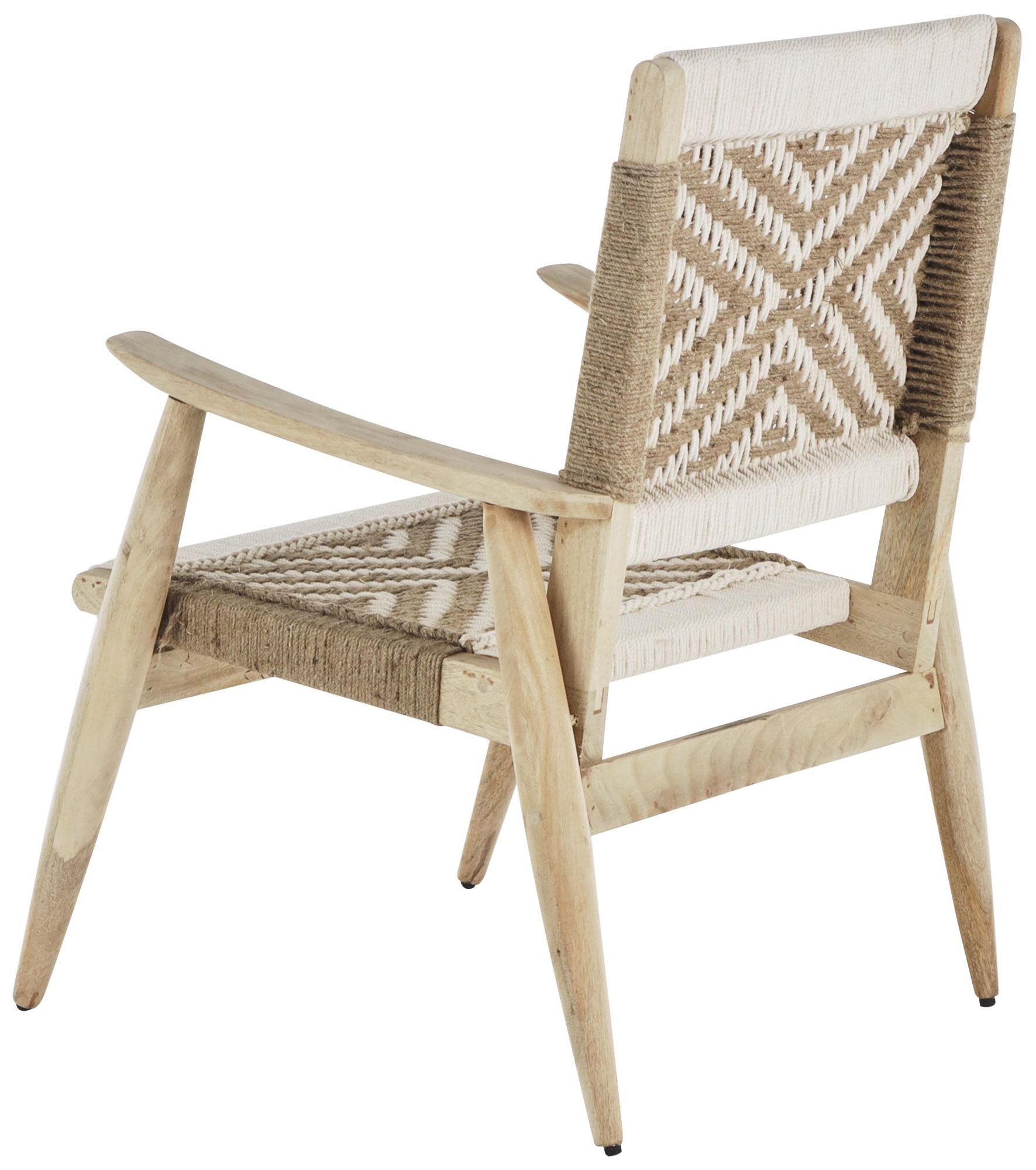 Image 5 White Jute Rope Traditional Accent Chair, 23" x 23" x 33" more views