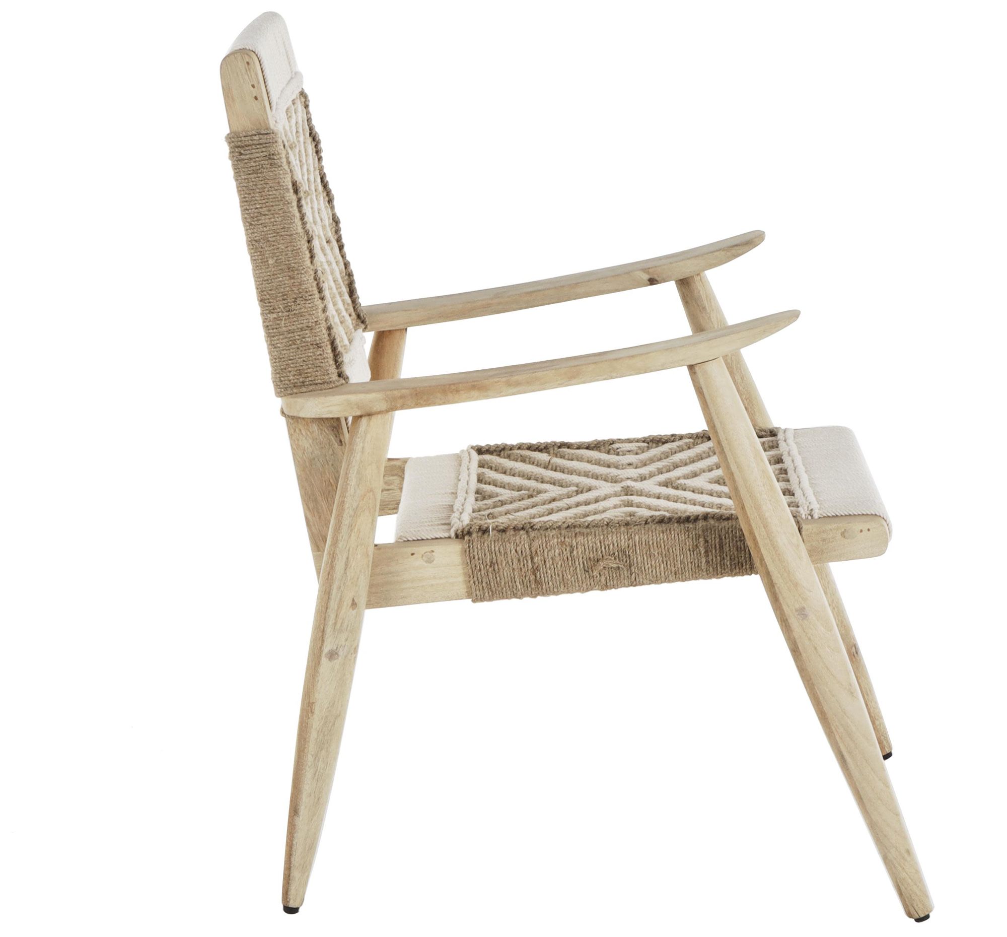 Image 6 White Jute Rope Traditional Accent Chair, 23" x 23" x 33" more views