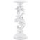 White Lacquer Acanthus Leaf Candle Holder
