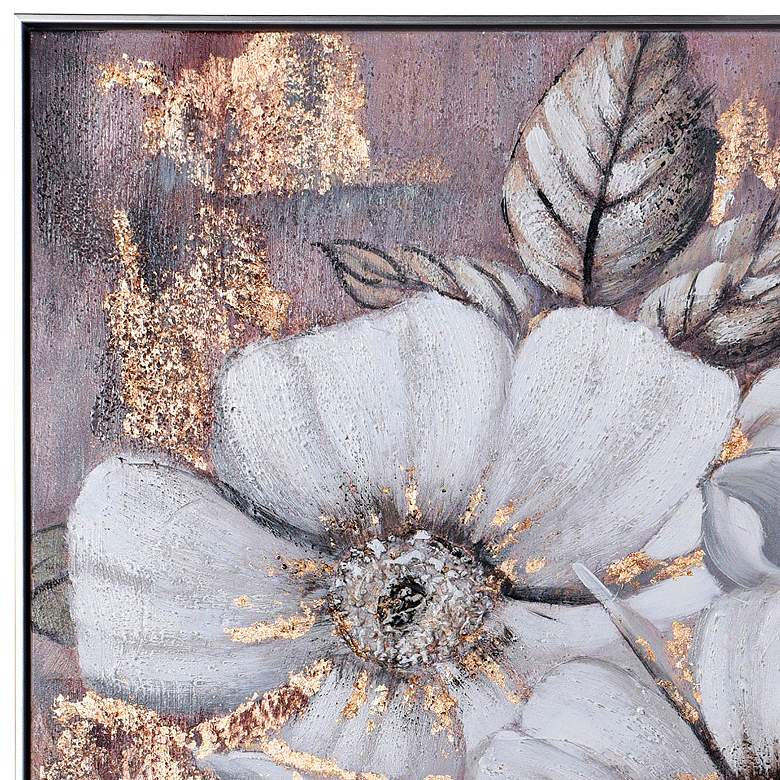 Image 2 White Lilies 41" Square Framed Canvas Wall Art more views