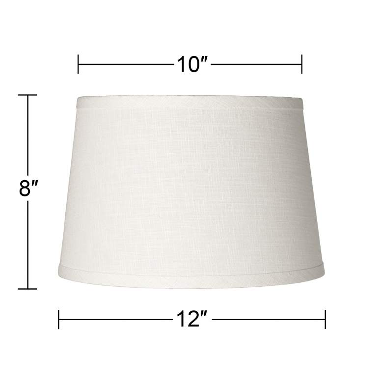 Image 6 White Linen Drum Lamp Shade 10x12x8 (Spider) more views