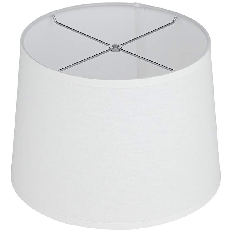 Image 4 White Linen Drum Lamp Shade 12x14x10x10 (Spider) more views