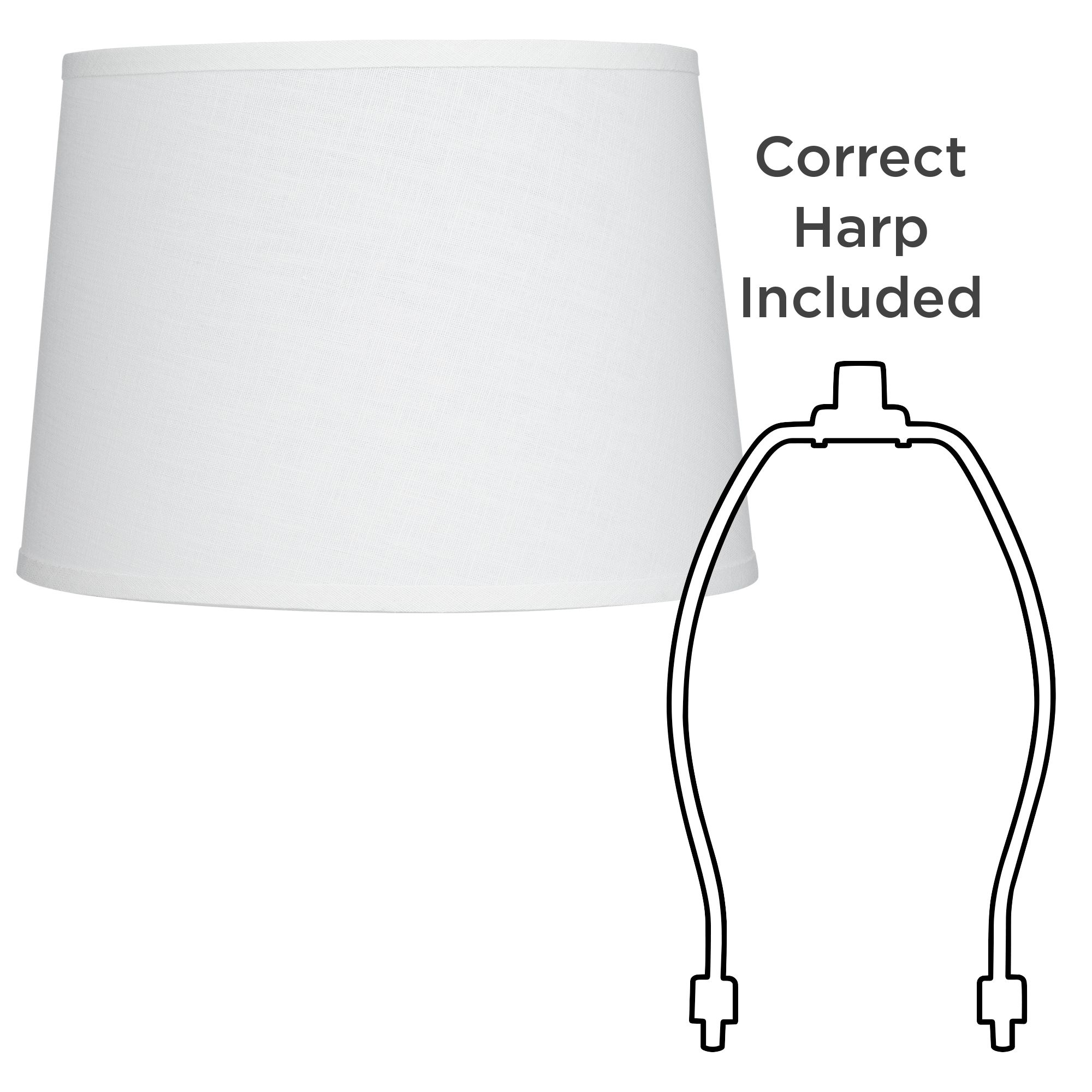 White Linen Drum Lamp Shade 12x14x10x10 (Spider) 414X4 Lamps Plus