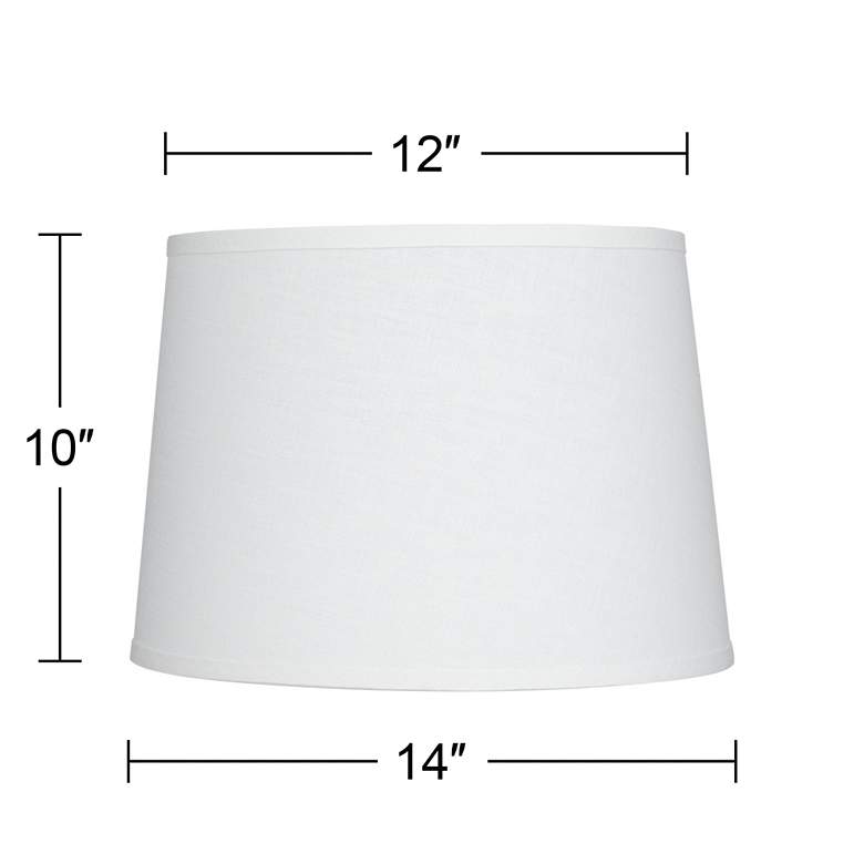 Image 7 White Linen Drum Lamp Shade 12x14x10x10 (Spider) more views