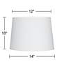 White Linen Drum Lamp Shade 12x14x10x10 (Spider)