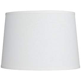Image1 of White Linen Drum Lamp Shade 14x16x11x11 (Spider)