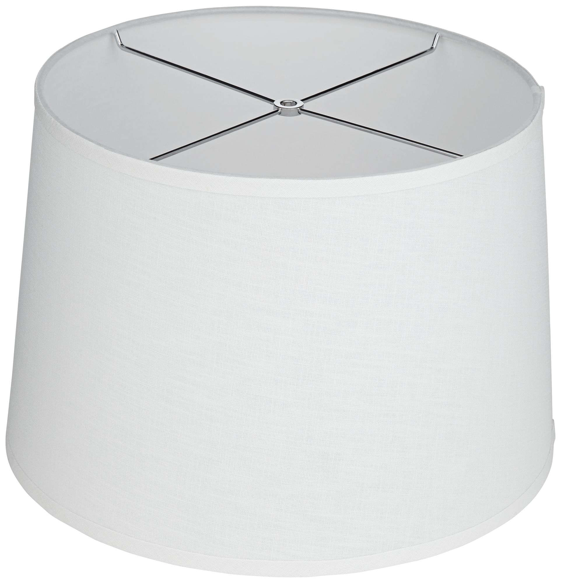 White Linen Drum Lamp Shade 14x16x11x11 (Spider) 415X4 Lamps Plus