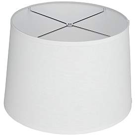 Image4 of White Linen Drum Lamp Shade 14x16x11x11 (Spider) more views