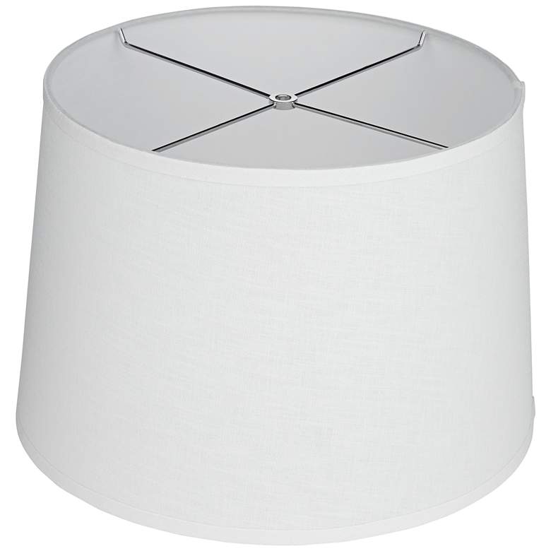Image 4 White Linen Drum Lamp Shade 14x16x11x11 (Spider) more views