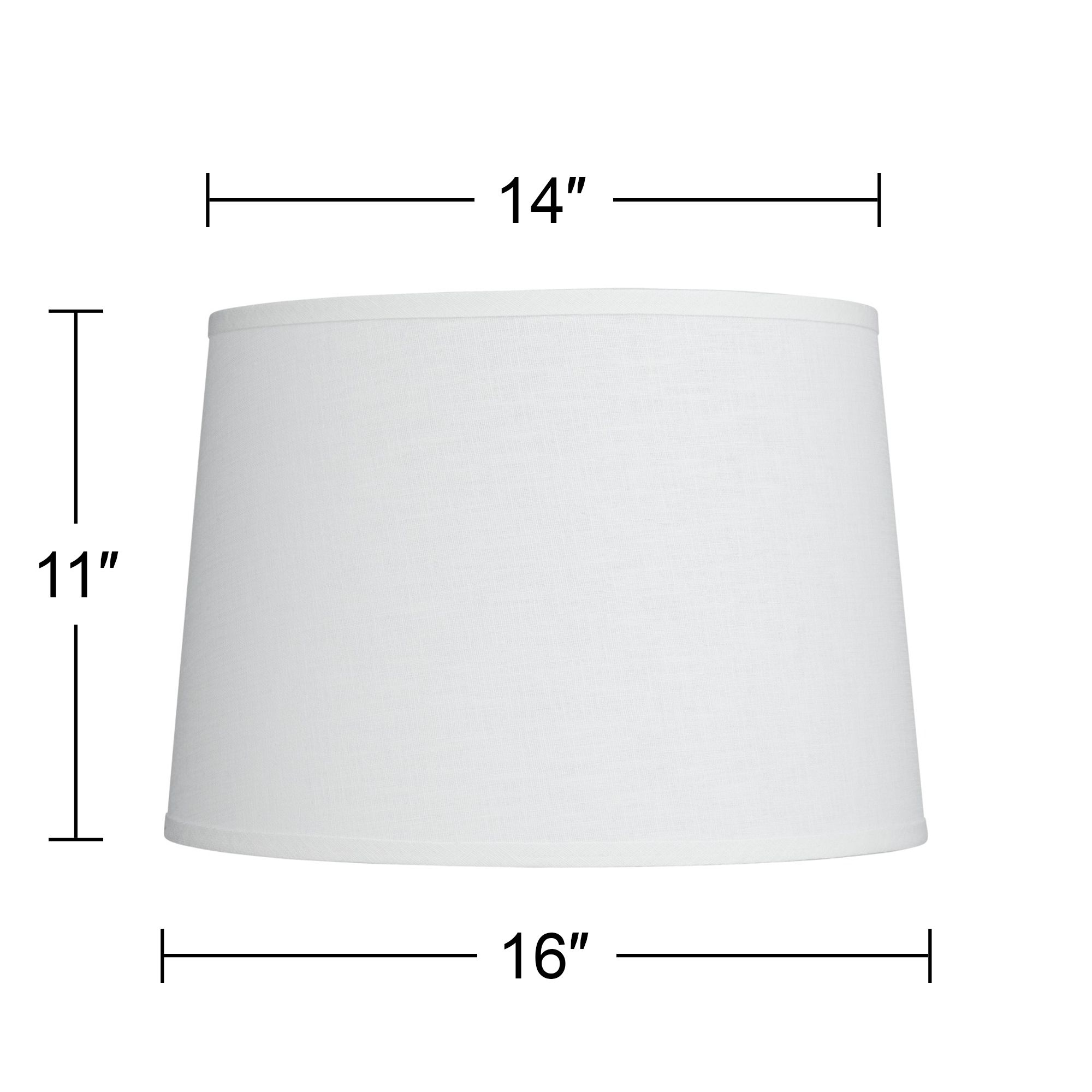 White Linen Drum Lamp Shade 14x16x11x11 (Spider) 415X4 Lamps Plus