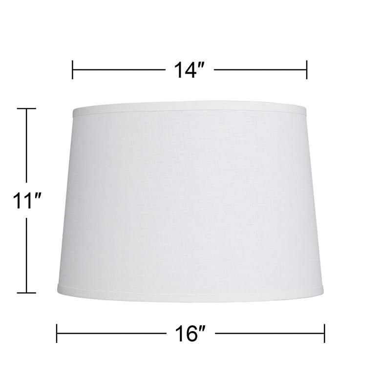 Image 7 White Linen Drum Lamp Shade 14x16x11x11 (Spider) more views