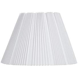 Image1 of White Linen Empire Knife Pleated Lamp Shade 9.5x19x13 (Spider)