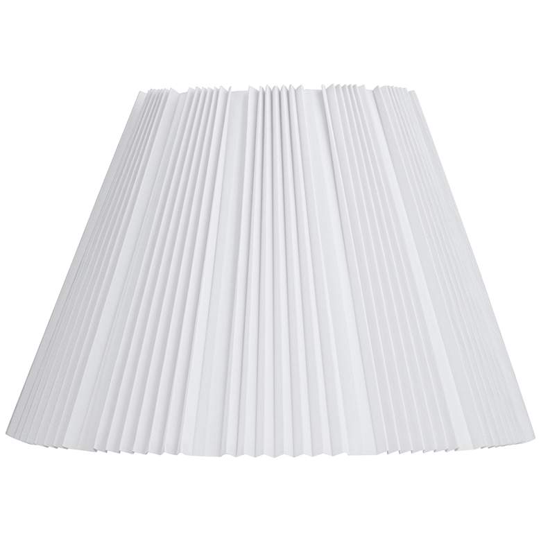Image 1 White Linen Empire Knife Pleated Lamp Shade 9.5x19x13 (Spider)