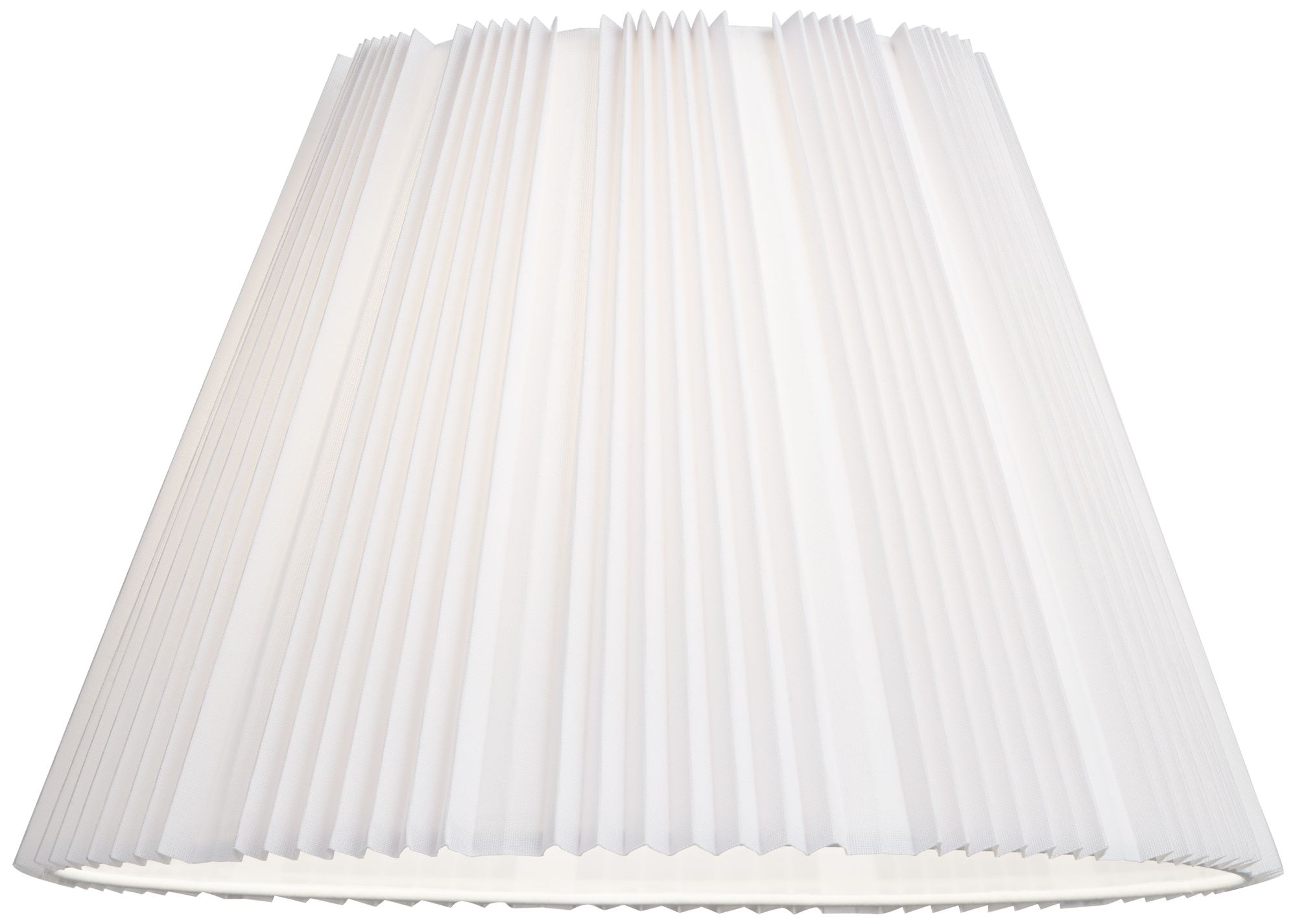 White Linen Empire Knife Pleated Lamp Shade 9.5x19x13 (Spider) 407X4