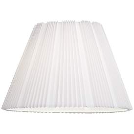Image3 of White Linen Empire Knife Pleated Lamp Shade 9.5x19x13 (Spider) more views
