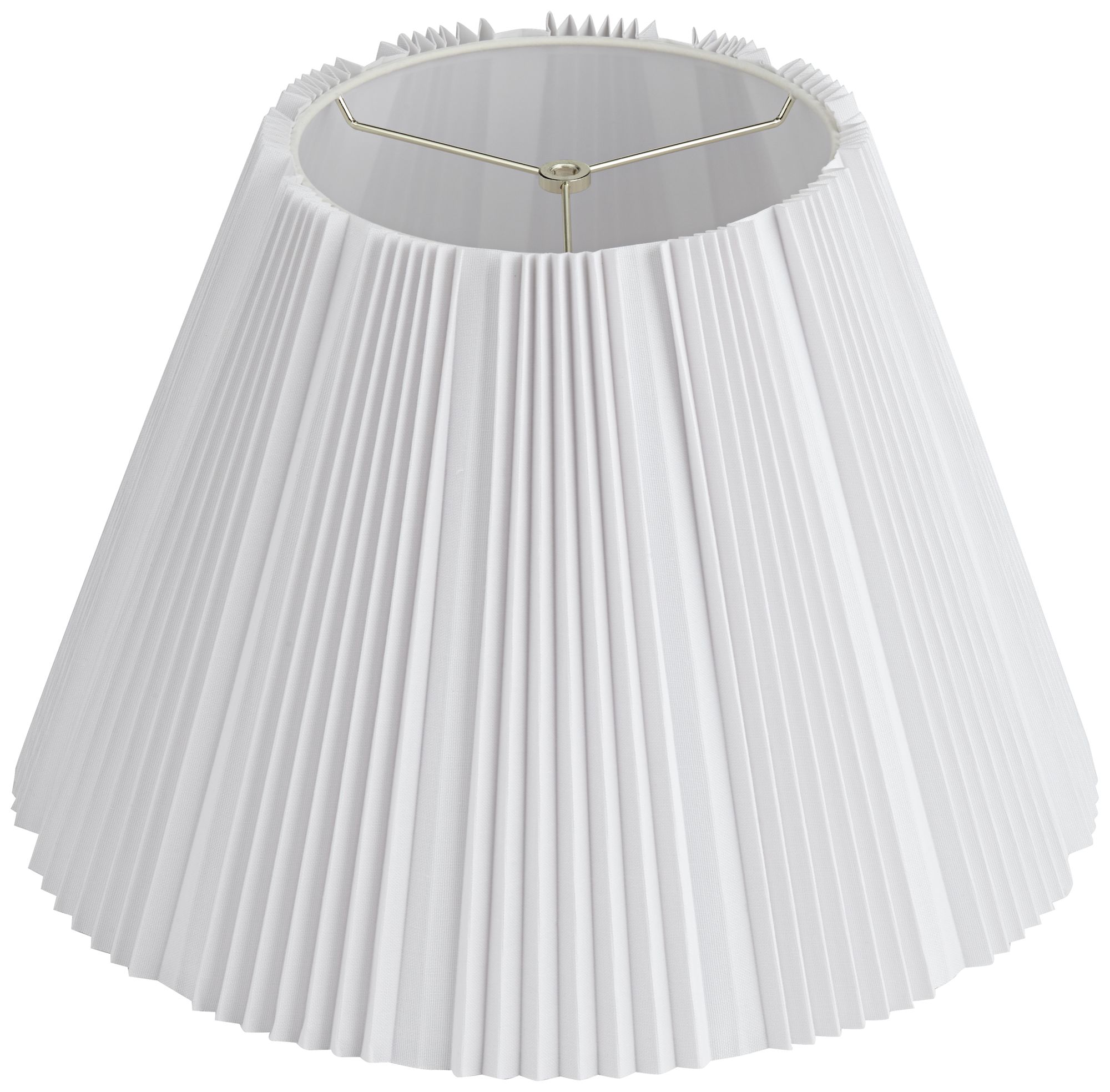 White Linen Empire Knife Pleated Lamp Shade 9.5x19x13 (Spider) 407X4