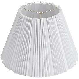 Image4 of White Linen Empire Knife Pleated Lamp Shade 9.5x19x13 (Spider) more views