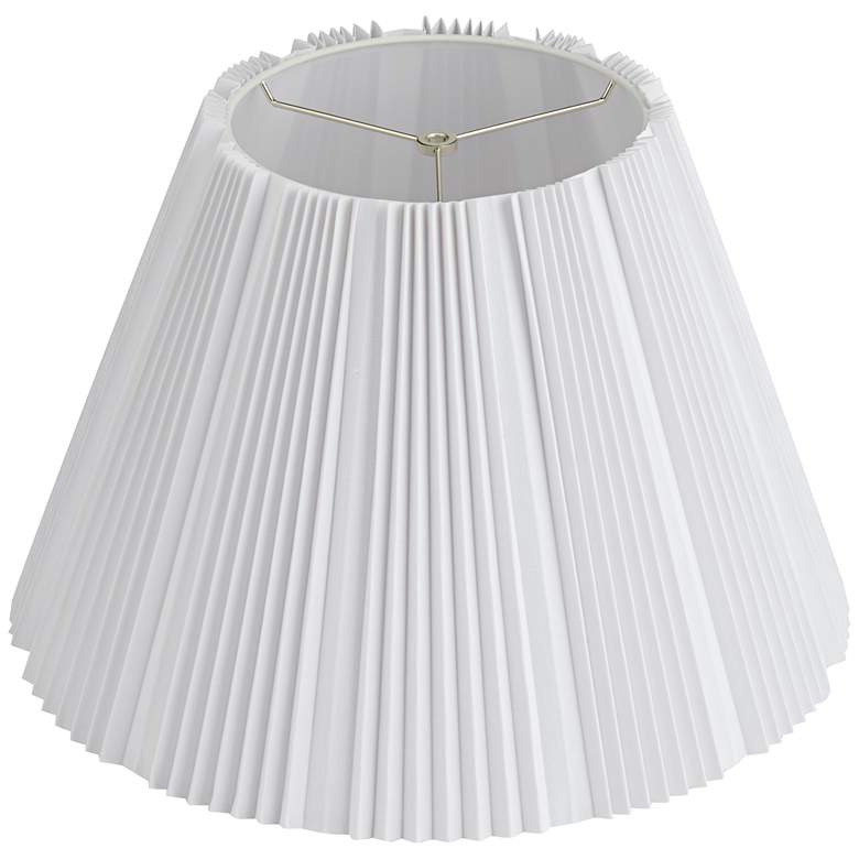 Image 4 White Linen Empire Knife Pleated Lamp Shade 9.5x19x13 (Spider) more views