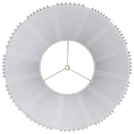 Image5 of White Linen Empire Knife Pleated Lamp Shade 9.5x19x13 (Spider) more views