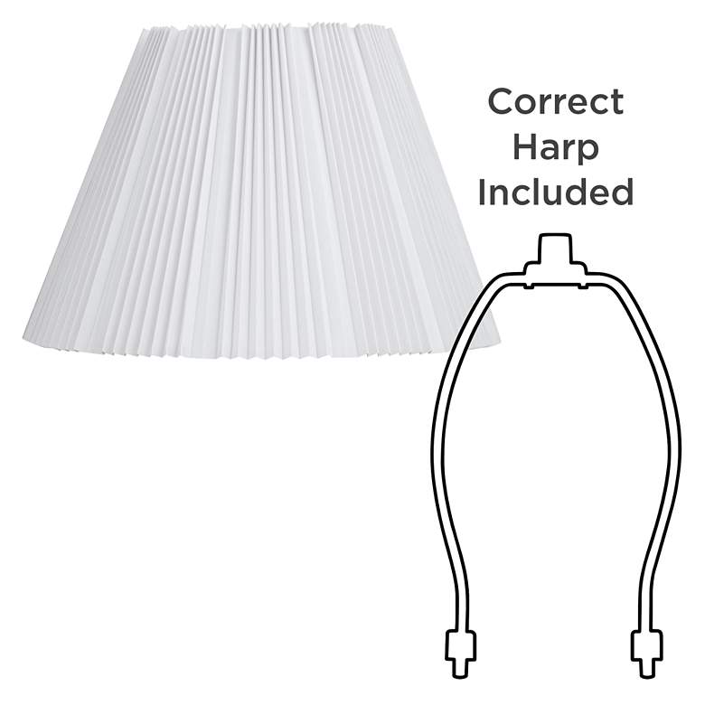 Image 6 White Linen Empire Knife Pleated Lamp Shade 9.5x19x13 (Spider) more views