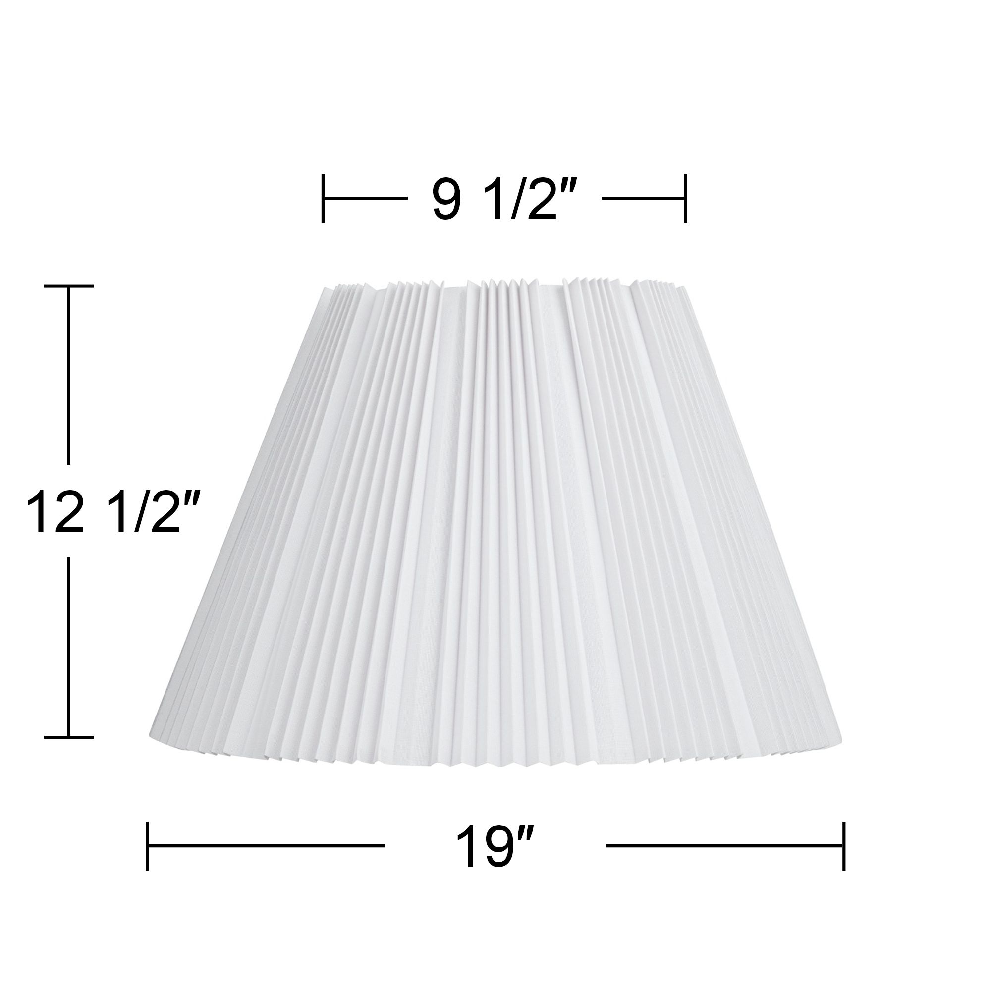 White Linen Empire Knife Pleated Lamp Shade 9.5x19x13 (Spider) 407X4