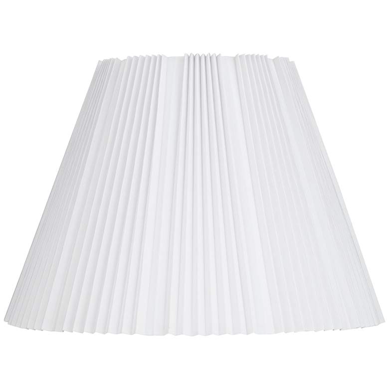 Image 1 White Linen Empire Knife Pleated Lamp Shade 9x17x12.25 (Spider)
