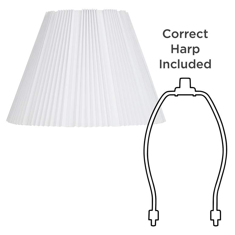 Image 6 White Linen Empire Knife Pleated Lamp Shade 9x17x12.25 (Spider) more views