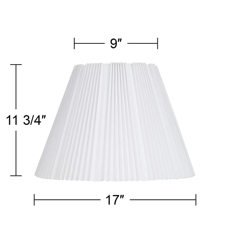 Image 7 White Linen Empire Knife Pleated Lamp Shade 9x17x12.25 (Spider) more views