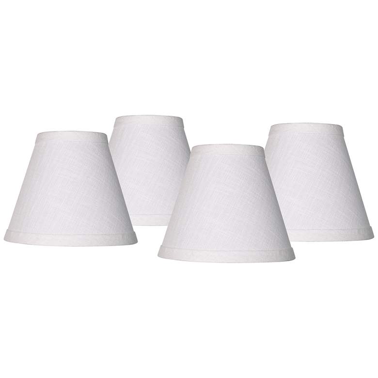 Image 1 White Linen Empire Shades 3x6x5 (Clip-On) Set of 4