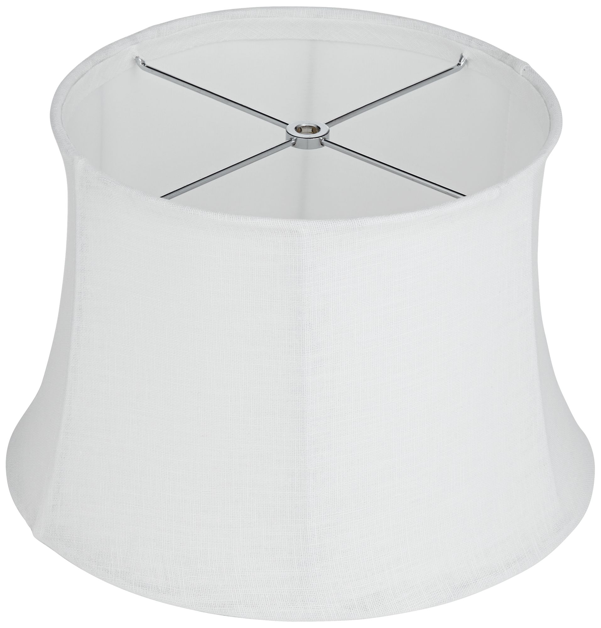 White Linen Pinched Drum Lamp Shade 10x12x8x8 (Spider) 411X4 Lamps