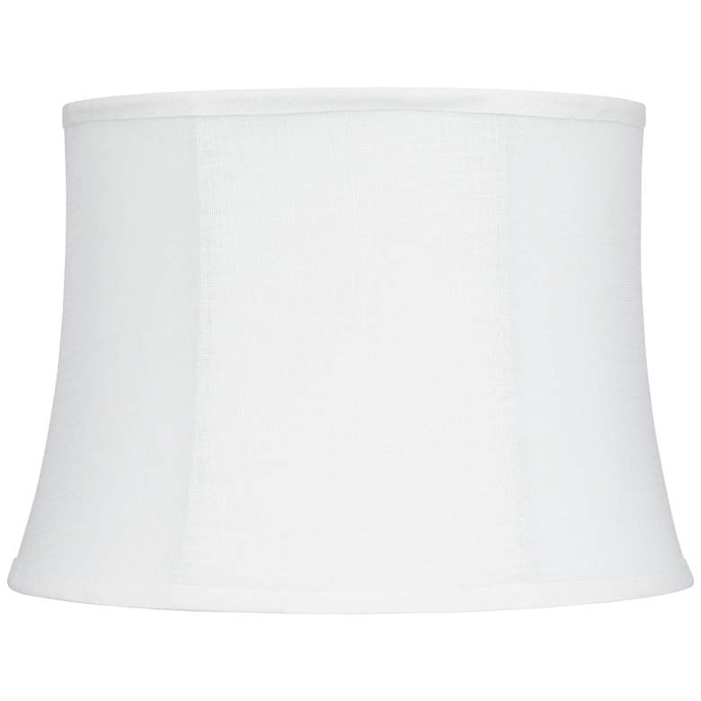 Image 1 White Linen Pinched Drum Lamp Shade 12x14x10x10 (Spider)