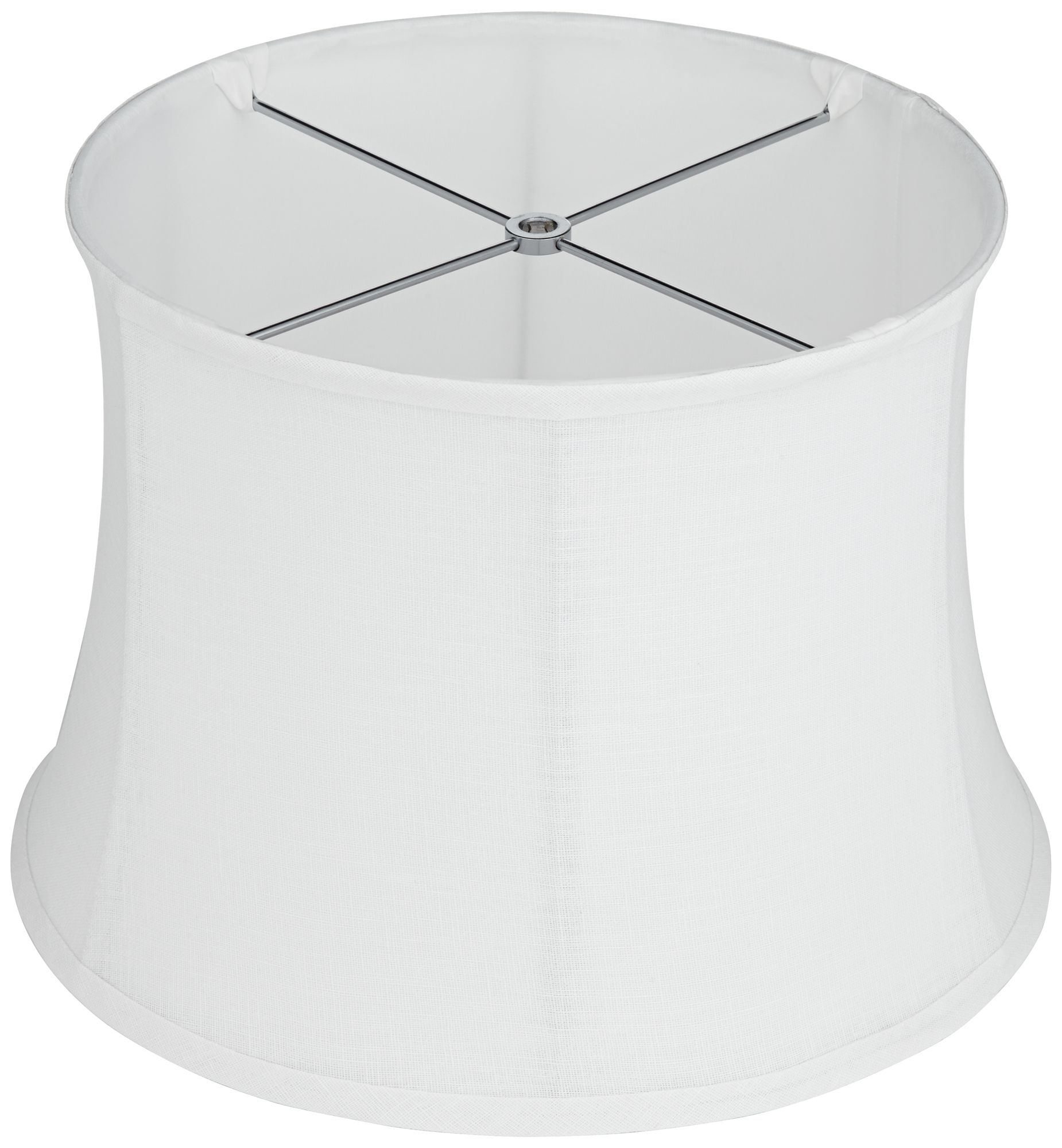 White Linen Pinched Drum Lamp Shade 12x14x10x10 (Spider) 412X4