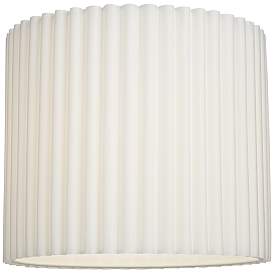 Image3 of White Linen Pleated Drum Lamp Shade 13.75x13.75x12 (Spider) more views