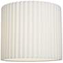 White Linen Pleated Drum Lamp Shade 13.75x13.75x12 (Spider)