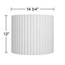 White Linen Pleated Drum Lamp Shade 13.75x13.75x12 (Spider)
