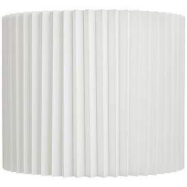 Image1 of White Linen Pleated Drum Lamp Shade 14.75x14.75x12 (Spider)
