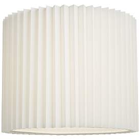 Image3 of White Linen Pleated Drum Lamp Shade 14.75x14.75x12 (Spider) more views
