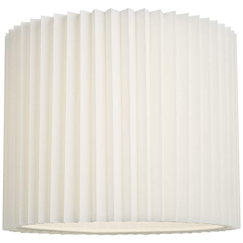 Image 3 White Linen Pleated Drum Lamp Shade 14.75x14.75x12 (Spider) more views