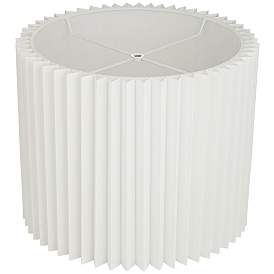 Image4 of White Linen Pleated Drum Lamp Shade 14.75x14.75x12 (Spider) more views