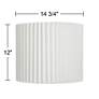 White Linen Pleated Drum Lamp Shade 14.75x14.75x12 (Spider)