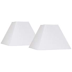 Image1 of White Linen Set of 2 Square Lamp Shades 7x17x13 (Spider)