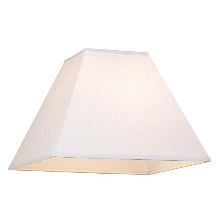 Image 3 White Linen Set of 2 Square Lamp Shades 7x17x13 (Spider) more views