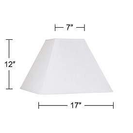 Image4 of White Linen Set of 2 Square Lamp Shades 7x17x13 (Spider) more views