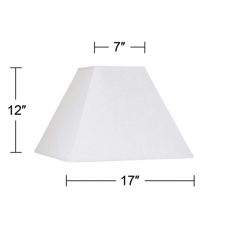 Image 4 White Linen Set of 2 Square Lamp Shades 7x17x13 (Spider) more views