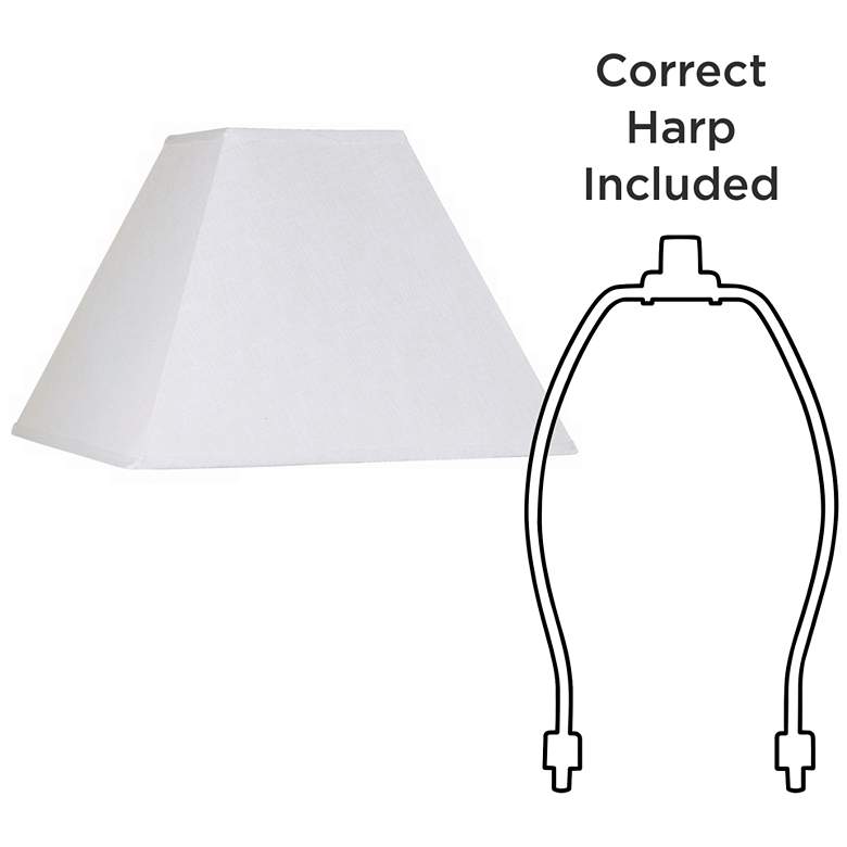 Image 5 White Linen Set of 2 Square Lamp Shades 7x17x13 (Spider) more views