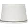 White Linen Shade with Gray Ribbon Trim 10x12x8 (Spider)