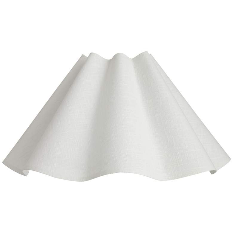 Image 1 White Linen Wave Empire Lamp Shade 6x18x10 (Spider)