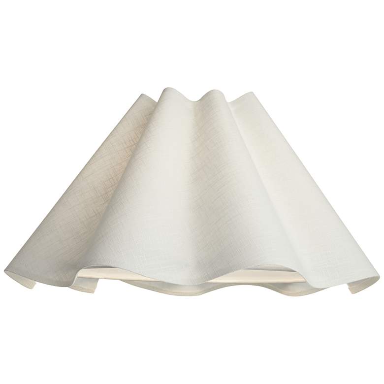 Image 3 White Linen Wave Empire Lamp Shade 6x18x10 (Spider) more views